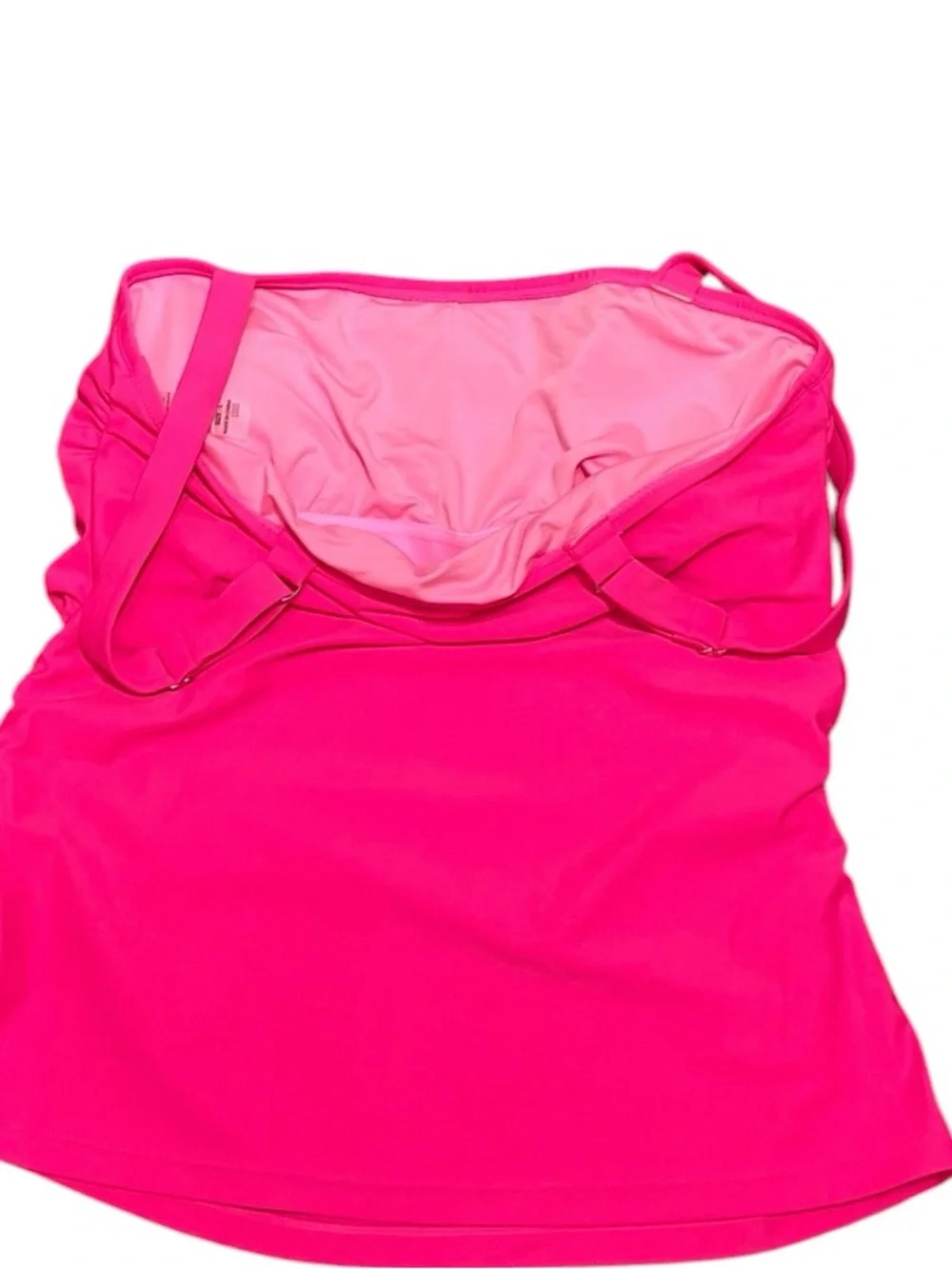 Bright Pink Tankini Top Swim Tank Swim Tankin, Size L